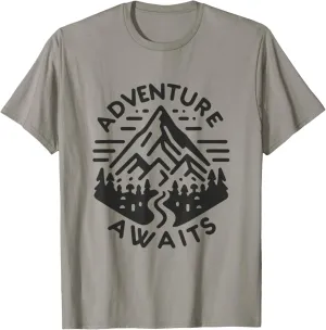 Adventure Awaits - Mountains Wanderlust Travelling Travel T-Shirt