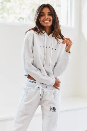 Ash White Cropped Hoody