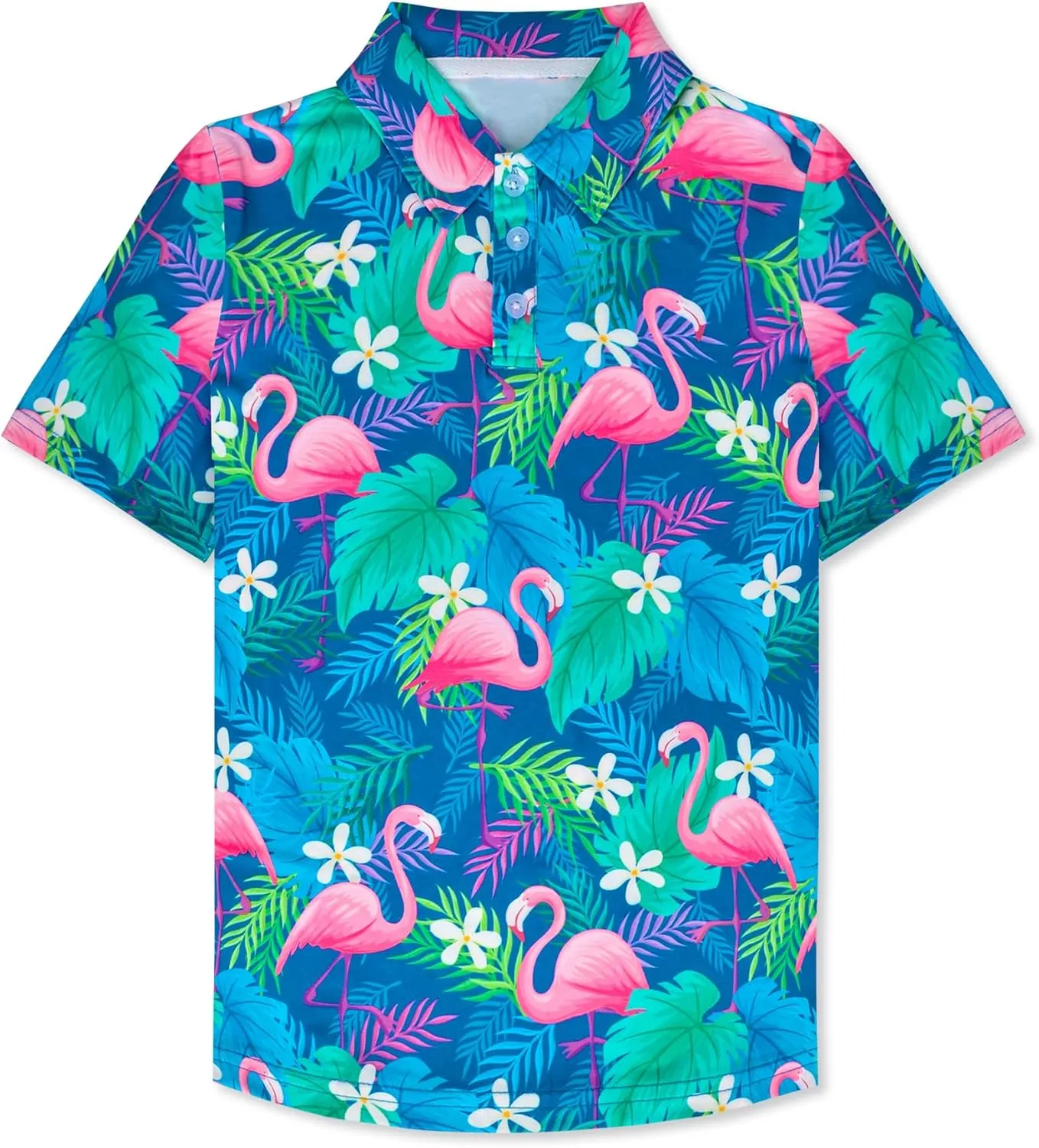 Boys Short Sleeve Polo Shirt Kid Youth Active Golf Shirts Collared School Uniform Shirts Hawaiian Tops Size 5-14