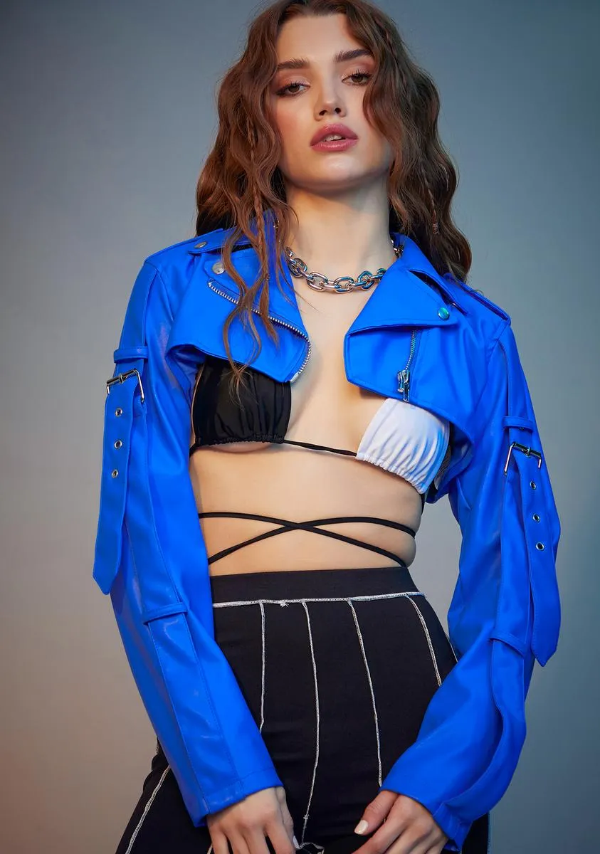 Cobalt Hit The Lights Shrug Moto Jacket