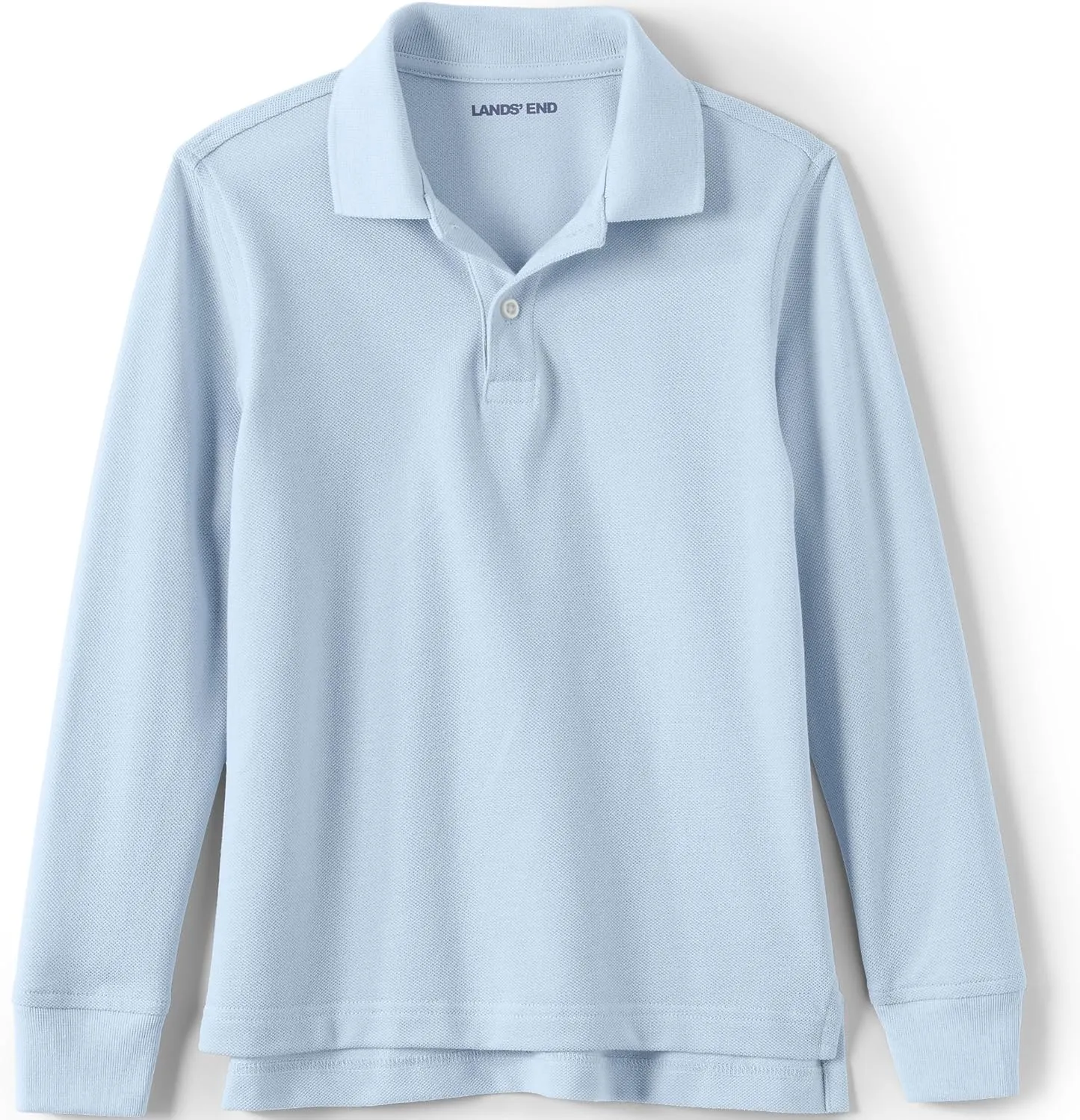 Lands' End School Uniform Kids Long Sleeve Mesh Polo Shirt