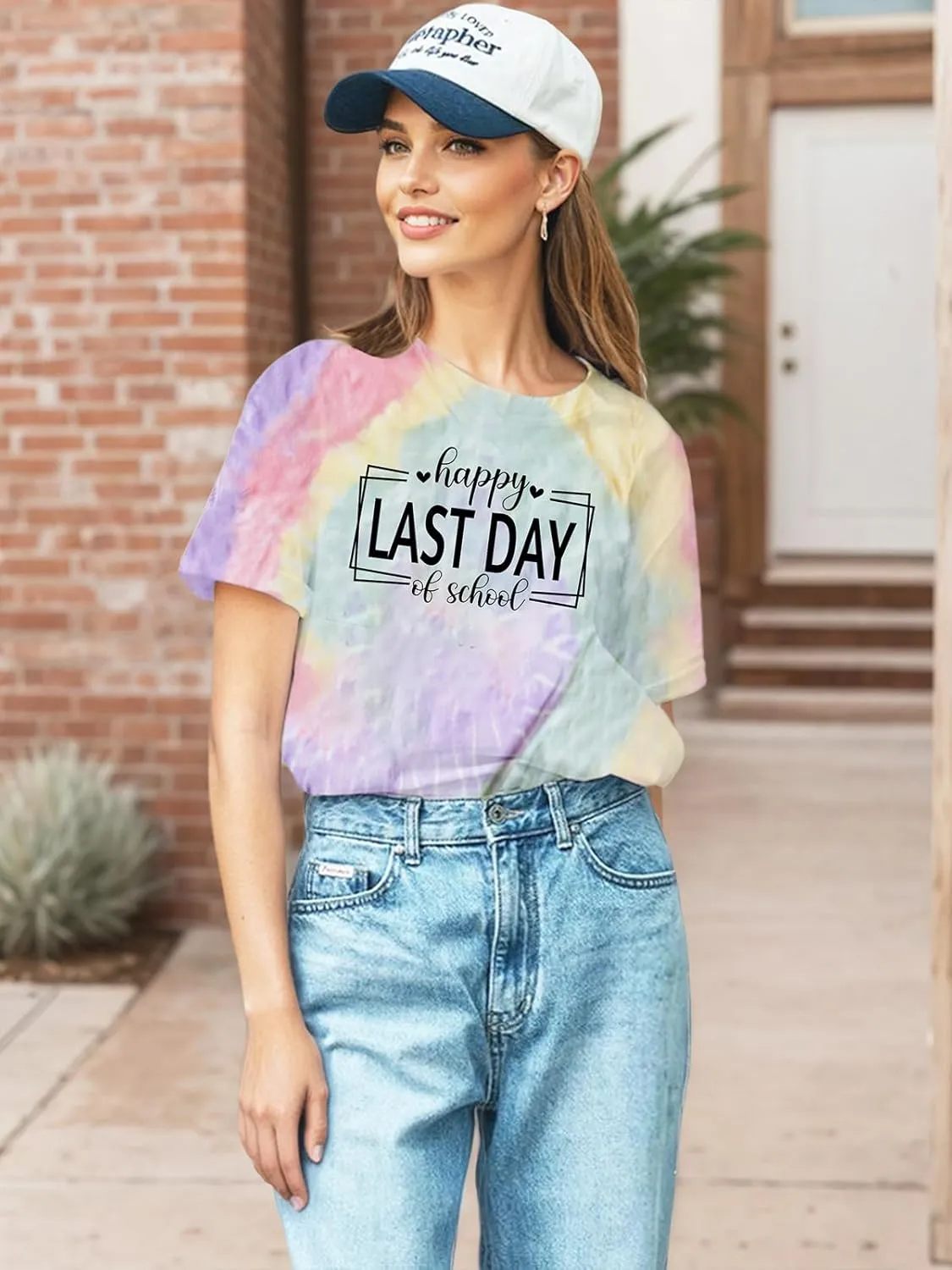 Last Day of School Shirt Women Teacher Shirts Summer Break Graphic T-Shirts Casual Teacher Gifts Tee Tops
