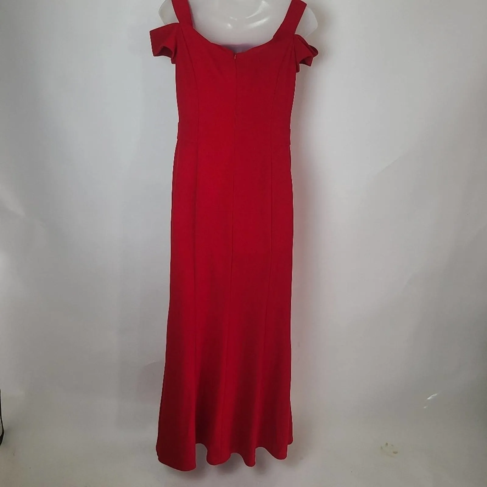 Lauren Ralph Lauren Red Crepe Long Dress - 10