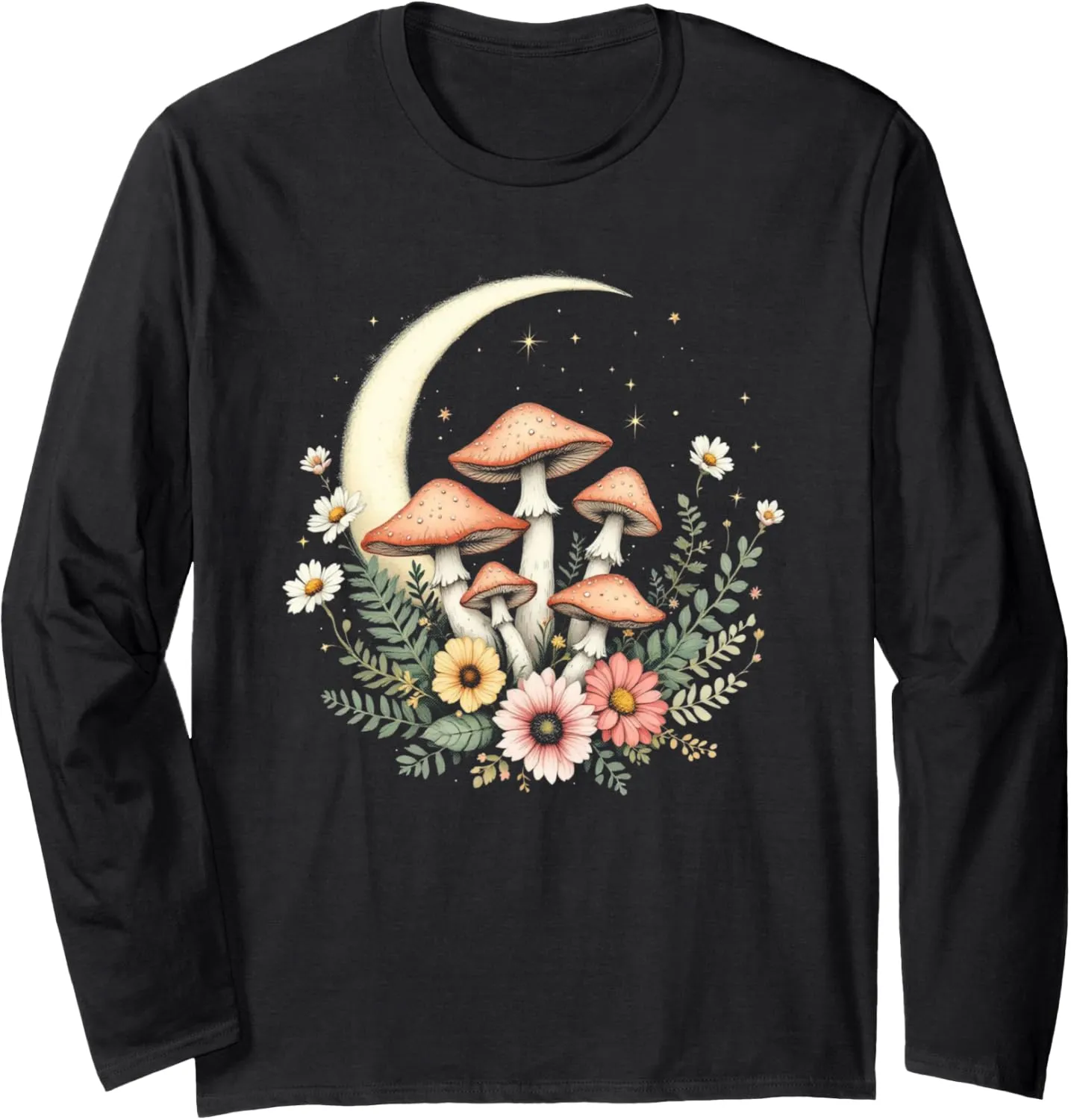 Mushroom Core Aesthetic Fungi Vibes Only Nature Lovers Long Sleeve T-Shirt