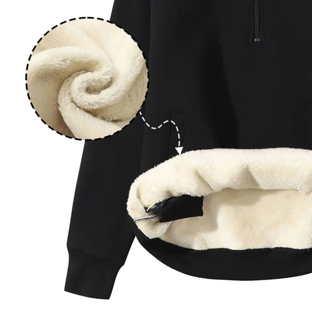 No Fucks Given Stand Collar Zip Fleece Sherpa Sweatshirt