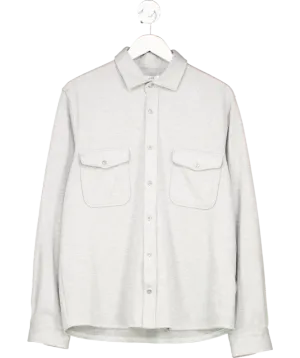 REISS Grey Caprio Jersey Twill Melange Overshirt UK XXL