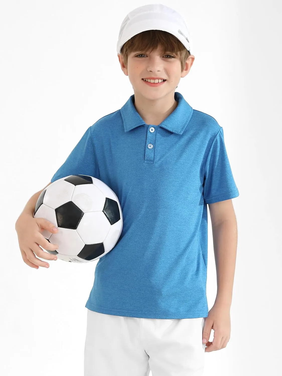 Resinta 3 Pack Boys Dry-Fit Active Athletic Performance Polo Short Sleeve Golf Shirt Cool Quick Dry Training Workout Shirts