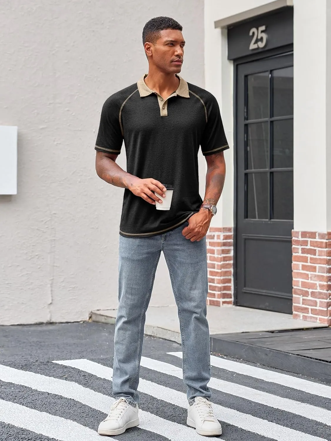 Runcati Men's Casual Polo Shirts Short Sleeve Lightweight Stretchy Golf Shirt Summer Beach Raglan Tops