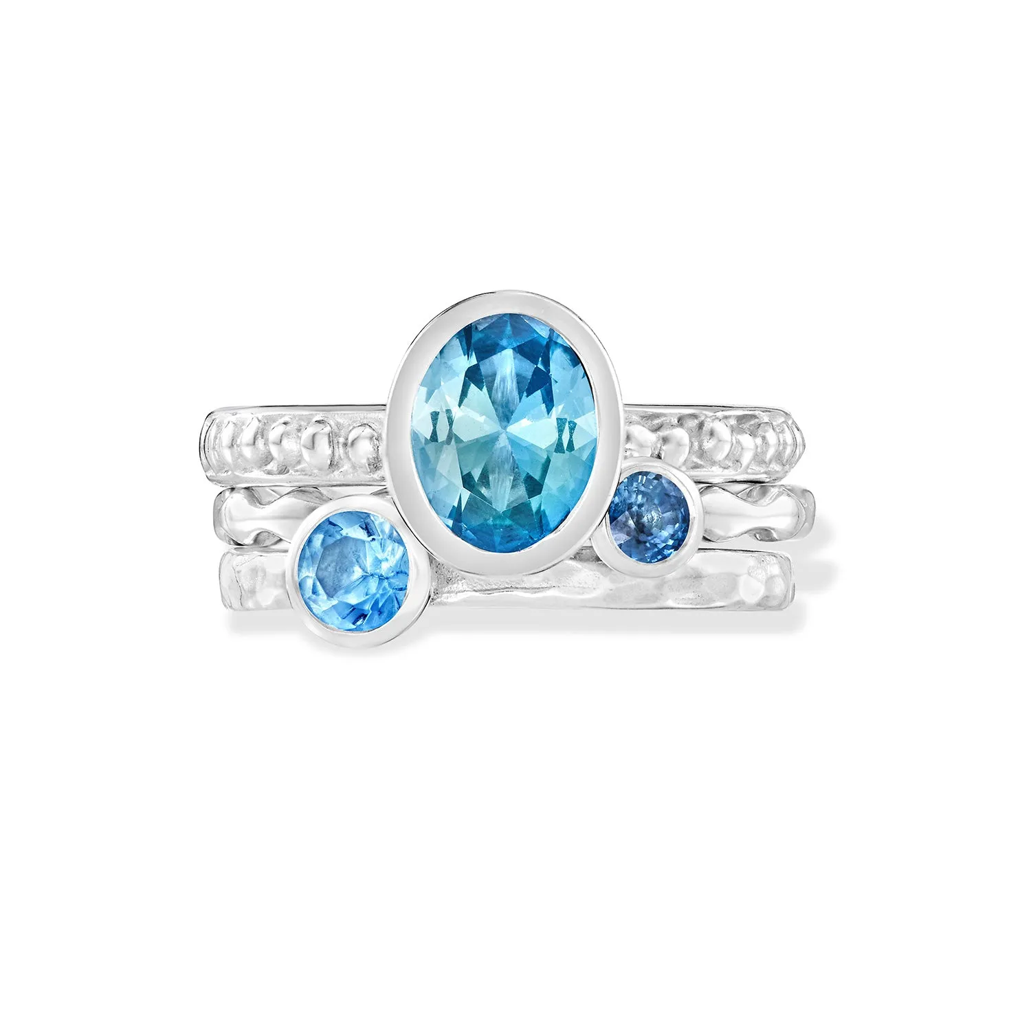Sea Breeze Twinkle Stacking Rings