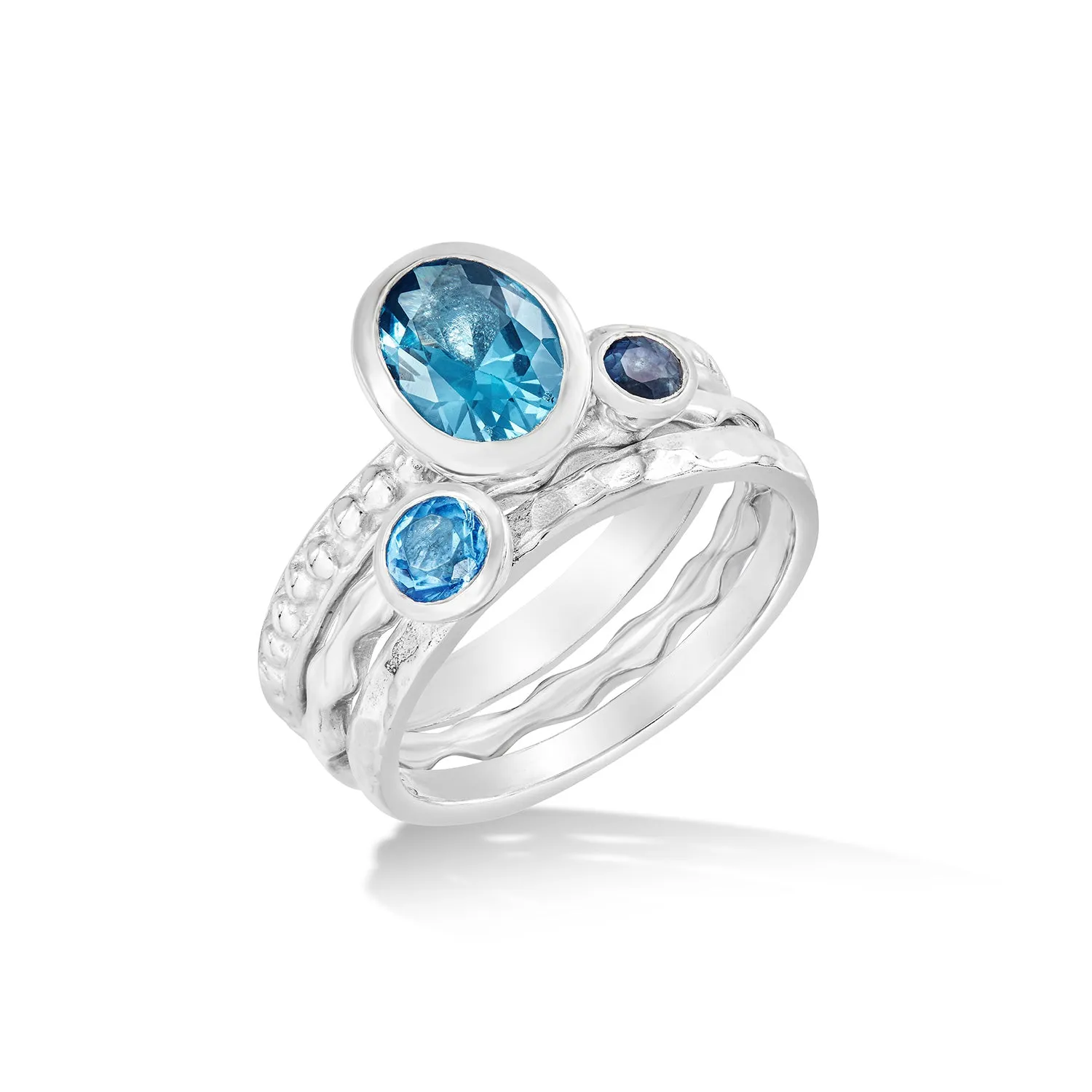 Sea Breeze Twinkle Stacking Rings