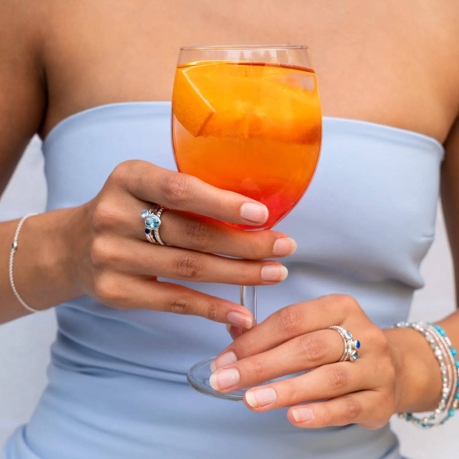 Sea Breeze Twinkle Stacking Rings